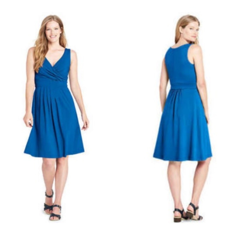 Fit and Flare Dress - Navigator Blue - Land's End